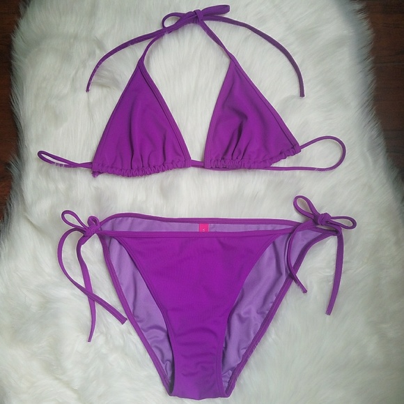 bright purple swimsuit